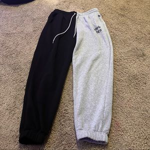 Half Black, half Gray sweatpants